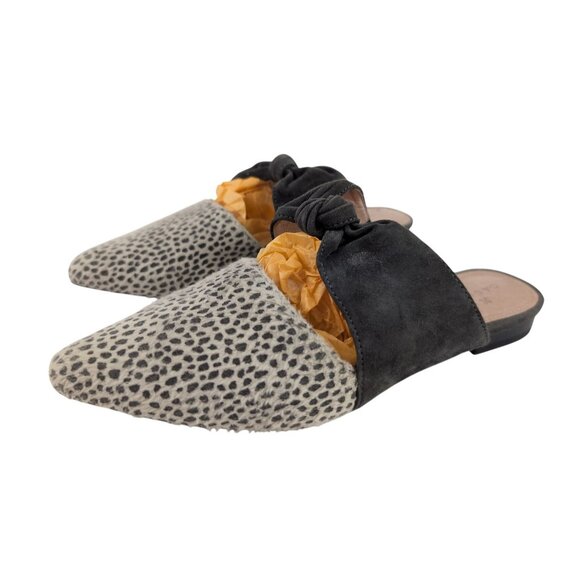 Caslon Mules Womens 6 Grey Leopard Print Slip On Career Casual Preppy Polished - Picture 1 of 9